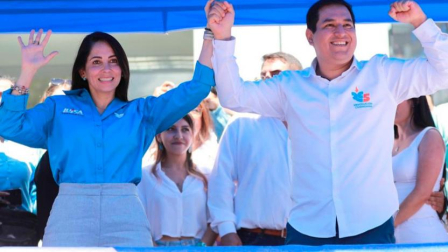 Luisa González y Andrés Arauz fueron binomio presidencial en las elecciones presidenciales de 2023