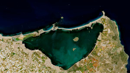 Vista de satélite del mar Menor, el primer ecosistema de Europa dotado de personalidad jurídica.