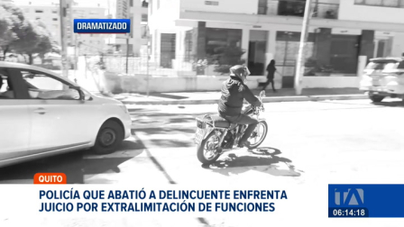 Policía que evitó un asalto a mano armada en Quito es investigado por la Fiscalía bajo el cargo de presunta extralimitación de funciones. Un reportaje de Mishell Villacís