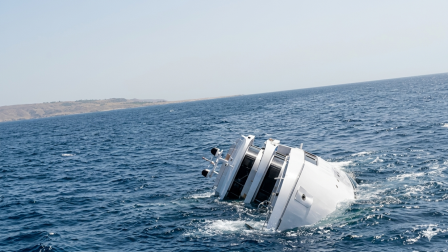 Un barco turístico con 110 personas a bordo se hunde frente a la costa turca, sin víctimas.