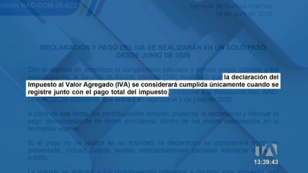 El SRI implementó una reforma en sus plataformas que obliga a los contribuyentes a cancelar el tributo al momento de generar el formulario. Un reportaje de Ericka Vera
