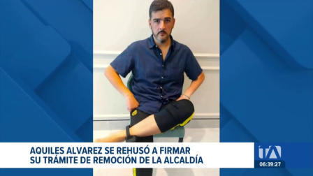 Aquiles Álvarez, quien cumple 111 días recluido, rechazó firmar el documento de remoción del cargo de alcalde de Guayaquil, según información del Snai. Un reportaje de Jazmín Solís