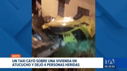 El accidente se originó cuando el taxi pierde pista ya que su conductor se encontraba en estado etílico. Dejó un saldo de cuatro personas heridas. Un reportaje de Brigette Mancheno