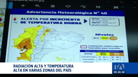 El Inamhi señala que la radiación y temperatura alta se mantengan en los próximos días, ya que junio es el mes de transición a la época seca. Un reportaje de Stephany Paz