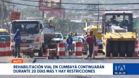 La Epmmop confirmó la ampliación del cronograma de intervenciones en las principales vías de Cumbaya. Un reportaje de Brigette Mancheno