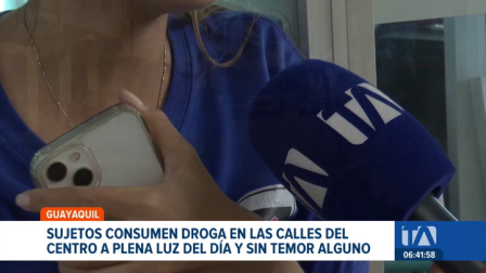 Comerciantes y peatones del centro de Guayaquil denuncian la falta de control ante el consumo de droga. Este problema afecta al comercio. Un reportaje de Jazmín Solís