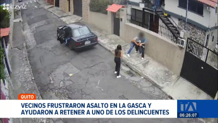 Una pareja se resistió a un asalto y moradores del sector actuaron de inmediato deteniendo a uno de los sospechosos. Un reportaje de Gustavo Jaramillo