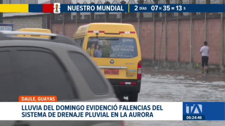 Las lluvias registradas en La Aurora, Daule, enciende las críticas ciudadanas sobre las falencias del sistema de drenaje pluvial. Un reportaje de Ever Moreria