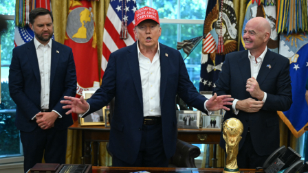 Donald Trump y Giovanni Infantino en una reunión en la Casa Blanca.