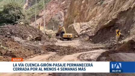 La vía Cuenca-Girón-Pasaje permanecerá inhabilitada debido a derrumbes. Autoridades evalúan emitir una declaratoria de emergencia en la zona. Un reportaje de Iván Rodríguez