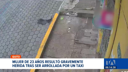 Un accidente causa indignación en el sector de San Juan. Un taxi perdió el control y arrolló a una persona en la vereda. El conductor huyó del lugar. Un reportaje de Gustavo Jaramillo