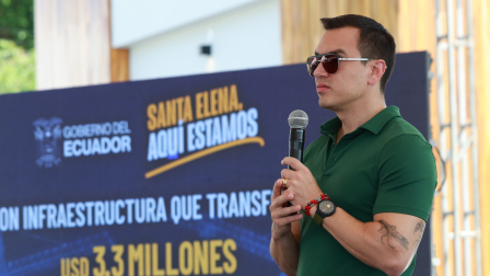 El presidente Daniel Noboa en un evento en Santa Elena