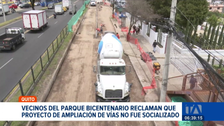 Vecinos se oponen a la intervención vial planificada en el perímetro del Parque Bicentenario, en Quito. Denuncian que la medida no fue socializada. Un reportaje de Stephany Paz
