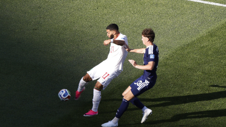Soccer Football - FIFA World Cup 2026 - Group C - Scotland v Morocco - Boston Stadium, Foxborough, Massachusetts, U.S. - June 19, 2026 Morocco's Ismael Saibari scores their first goal REUTERS/Brian Snyder