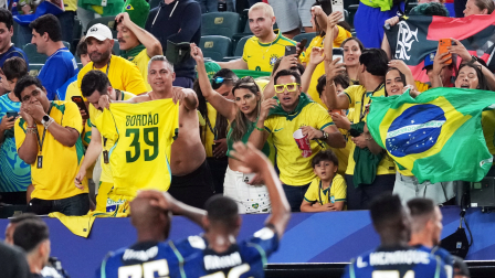 El festejo de los hinchas de Brasil