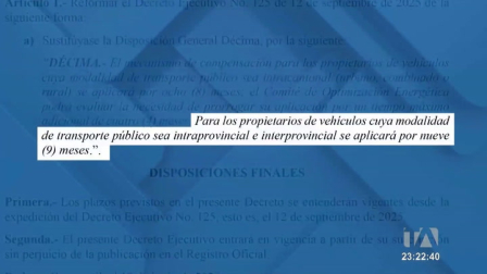El beneficio se otorga a los sectores inter e intraprovincial para amortiguar el impacto del incremento en los costos operativos. Un reportaje de Bernarda Cevallos