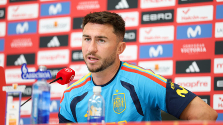 Aymeric Laporte, jugador de España, previo al partido ante Uruguay por el Mundial 2026.