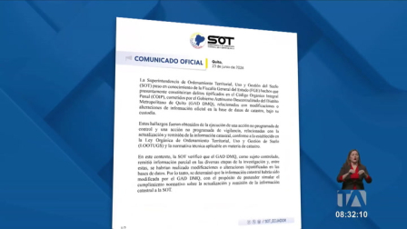 Superintendencia de Ordenamiento Territorial presentó una demanda ante la Fiscalía tras detectar que presuntamente se modificó y alteró información técnica oficial. Un reportaje de Brigette Mancheno