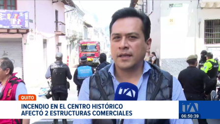 Un incendio estructural en el centro de Quito afectaron a dos inmuebles. Las autoridades verificaron que ninguno de los locales poseía permisos de funcionamiento. Un reportaje de Juan Miguel Rodríguez