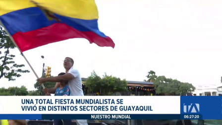 El fervor mundialista paralizó las actividades en Guayaquil. Las calles se llenaron de ciudadanos que salieron a celebrar el triunfo de la Tricolor. Un reportaje de Jazmín Solís
