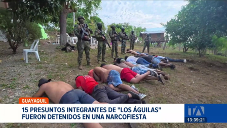 Una incursión militar en Guayaquil permitió desarticular una narcofiesta. Las autoridades confirmaron la detención de 15 presuntos miembros de "Los Águilas". Un reportaje de Jazmín Solís