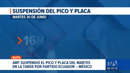 La Agencia Metropolitana de Tránsito confirmó la suspensión de la restricción vehicular para facilitar la movilidad por el partido de 16avos de final de Ecuador. Un reportaje de Stephany Paz