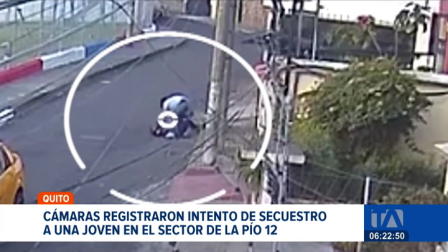 Cámaras de vigilancia captaron el instante en que una mujer evadió a dos hombres que pretendían ingresarla a la fuerza a un vehículo. Un reportaje de Mishell Villacís