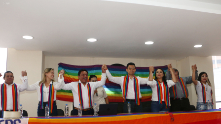 Pachakutik Pichincha presentó, sus pre candidatos elegidos en las primarias para ocupar la Alcaldía de Quito así como también las Concejalias. Tatiana Quezada, Distrito Sur.Diana Guayanay, Distrito CentroEstefania Grunauer, Distrito Norte, Jaime Paucar, ruralidad.Alejandro Guevara, Alcalde.Fotos : API / Rolando Enríquez
