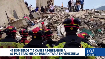 Luego de siete días en labores de búsqueda tras los terremotos en Venezuela, el contingente especializado retornó al país. El equipo  logró rescatar con vida a dos personas atrapadas bajo los escombros. Un reportaje de Juan Pablo Toro