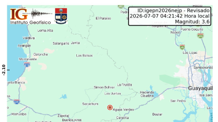 Dos temblores sacudieron Ecuador la madrugada de este martes 7 de julio de 2026.
