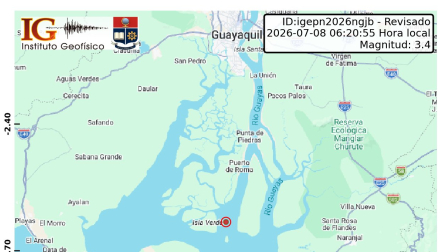 Sismo leve de 3.4 en Guayas no deja daños; el epicentro fue en Naranjal