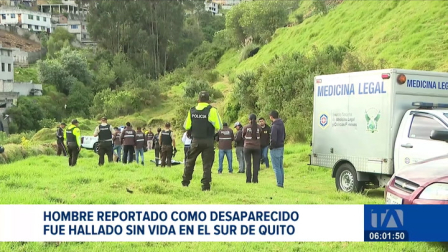 El cuerpo sin vida de un ciudadano que fue reportado como desaparecido fue localizado en el sector de La Lucha de los Pobres. Un reportaje de Gustavo Jaramillo