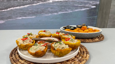 Este lunes 13 de julio del 2026 preparamos sabores mundialistas y mini muchin de yuca, la receta de Cocinando esTAmañana, junto al chef Felipe Campana.