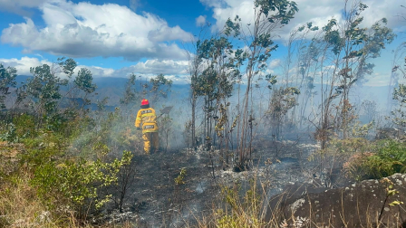 Un incendio forestal se registró en la provincia de Tungurahua.