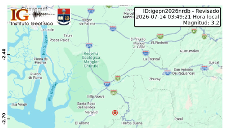 Un sismo de 3.2 despertó a los habitantes de Naranjal y zonas de Guayas
