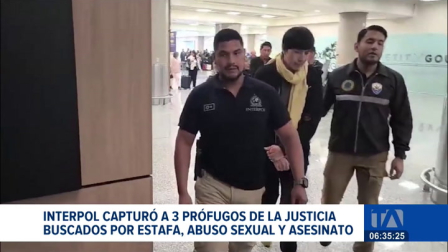 Interpol localizó y detuvo en las últimas horas a tres ciudadanos requeridos por la justicia. Los sospechosos deberán cumplir condenas pendientes. Un reportaje de Mishell Villacís
