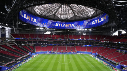 Vista general del Estadio de Atlanta donde se jugará la semifinal entre Inglaterra y Argentina.