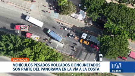 Los constantes choques y volcamientos de camiones y trailers  Vía a La Costa enciende alertas. La ciudadanía exige mayores controles de velocidad. Un reportaje de Jazmín Solís