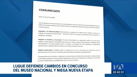 El ministro argumentó que se incumplieron cláusulas del contrato con el Colegio de Arquitectos, justificando las medidas tomadas. Un reportaje de María Gracia Chacón