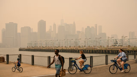 Humo de incendios en Canadá cubre el cielo de Nueva York y Nueva Jersey
