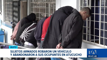 Nueve presuntos delincuentes fueron aprehendidos tras someter y maniatar a los ocupantes de un vehículo en el noroccidente de Quito. Un reportaje de Juan Miguel Rodríguez
