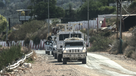 Un convoy de Naciones Unidas llega a Líbano para entregar donaciones.