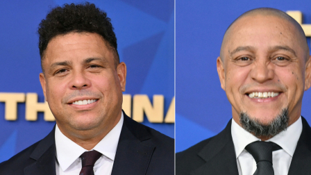 Ronaldo Nazario y Roberto Carlos en su llegada a la final del Mundial 2026.
