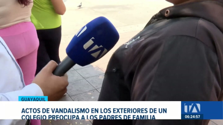 Padres de familia expresan su preocupación por constantes episodios de violencia registrados en los accesos a una unidad educativa. Un reportaje de Ricardo Cruzatty