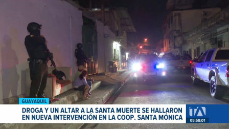 La Policía ejecutó una nueva intervención en la Coop. Santa Mónica. Durante el allanamiento se incautaron sustancias ilícitas y objetos de culto. Un reportaje de Jazmín Solís