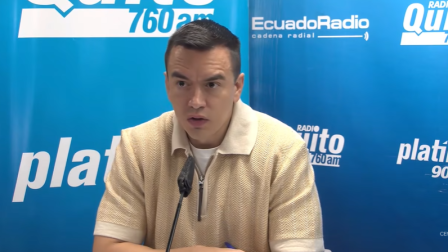 Daniel Noboa, durante una entrevista radial el 31 de julio de 2026.