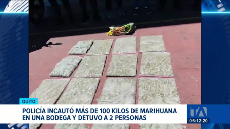 Tareas de inteligencia lideradas por la Policía Nacional permitieron ubicar una bodega en el sur de Quito con más 100 kilos de droga. Un reportaje de Brigette Mancheno