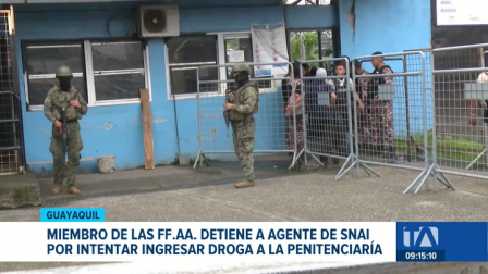 Capturan a agente del Snai intentando ingresar droga y celulares a la Penitenciaría del Litoral. Investigaciones registran que es tercera ocasión que incurre en dicha falta. Un reportaje de Catalina García