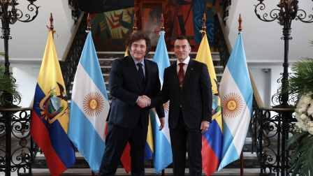 El presidente Daniel Noboa se reunió con su hommólogo argentino, Javier Milei, este jueves 6 de agosto de 2026.