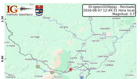 Sismo de magnitud 3.7 se registra cerca de Cumbal, en el departamento de Nariño